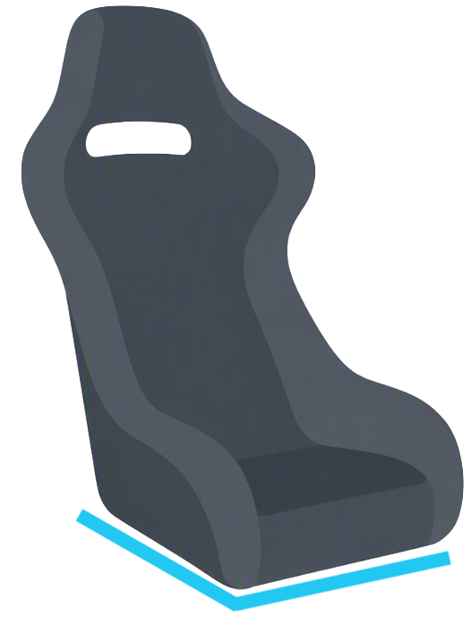 Seat on a fixed, horizontal mount